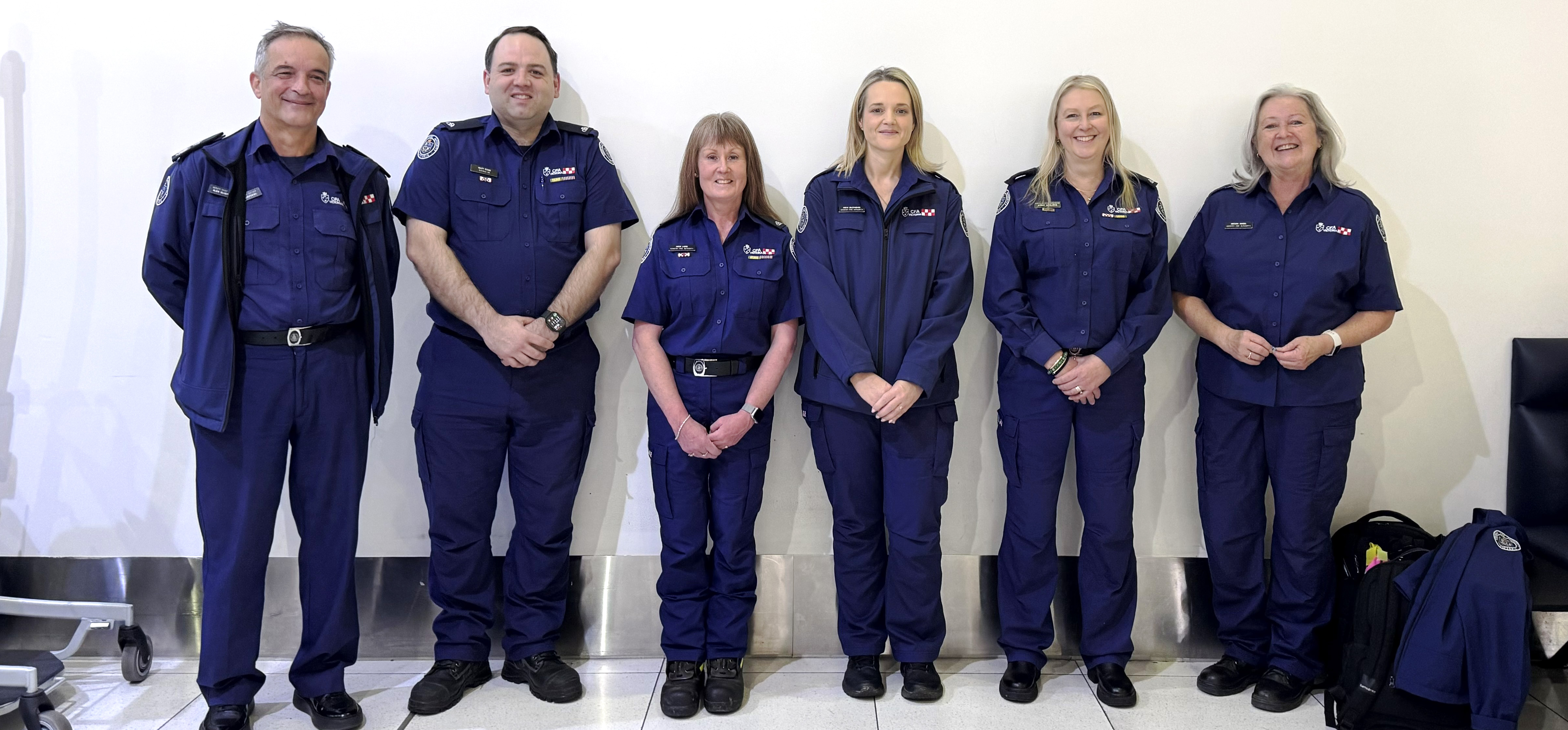 USA bound: Members Matthew Pond, Nicki Lund, Nikki Buchanan, Mandy Maglaras and Megan Angel with DCO Alen Slijepcevic AFSM